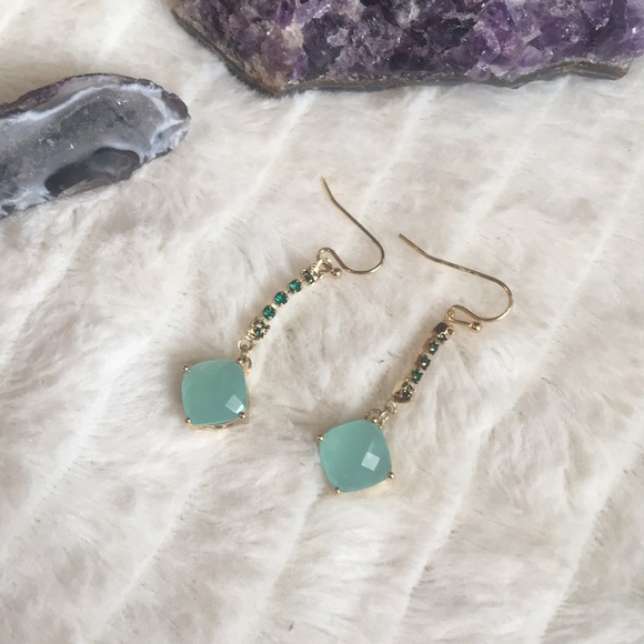 Jewelry - Teal and Green Dangling Earrings